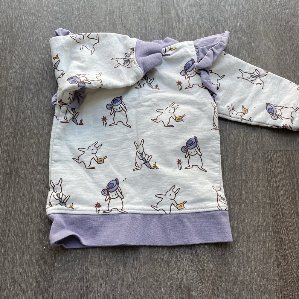 Monica + Andy White & Purple Bunny Rabbit Top with Ruffled Detail 18-24 Months - Picture 5 of 5